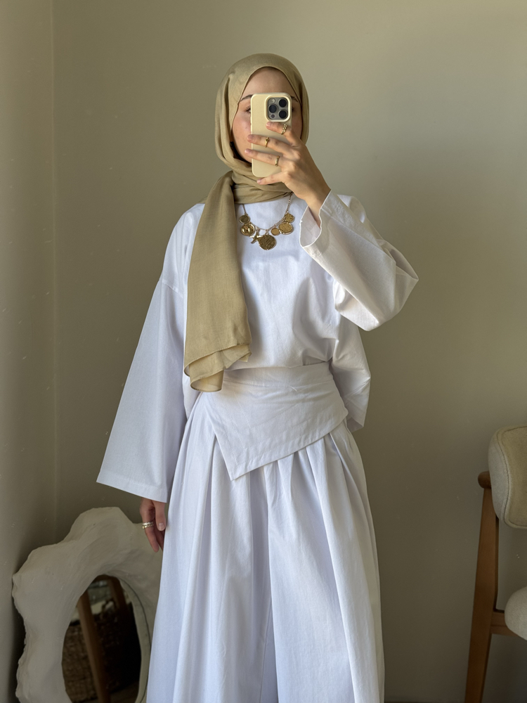 Lale Pantalon takım / beyaz