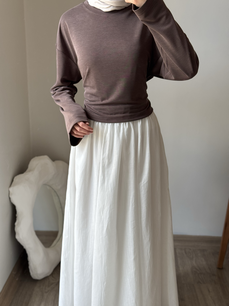 Oysho bağlamalı bluz / kahve 