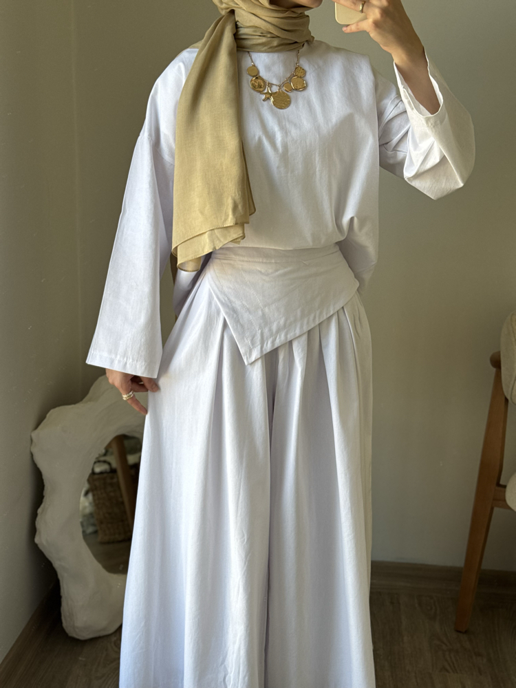 Lale Pantalon takım / beyaz