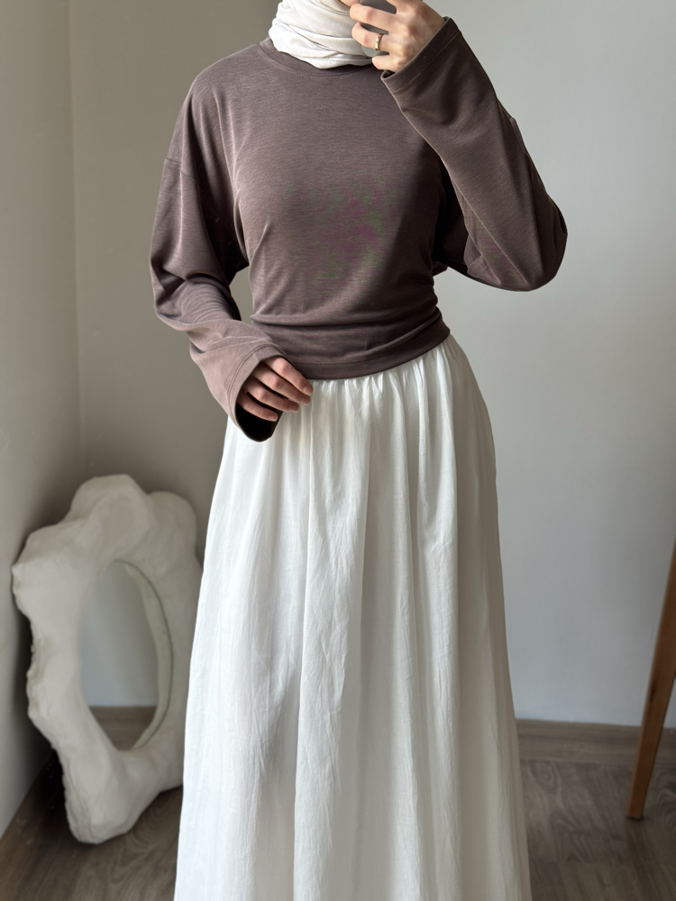 Oysho bağlamalı bluz / kahve 