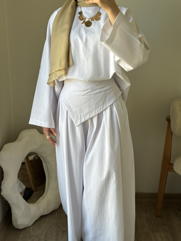 Lale Pantalon takım / beyaz
