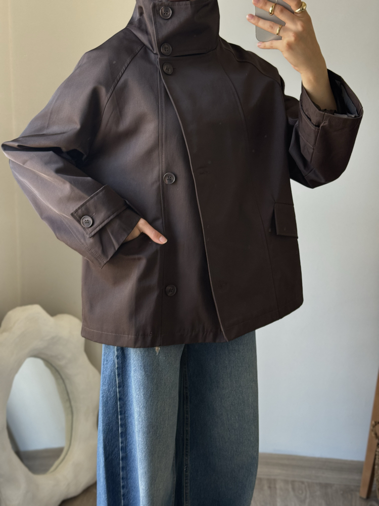 Dik Yaka Parka / Kahve 