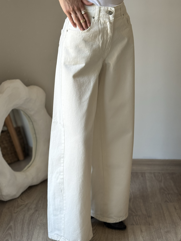 Wide Leg Jean Krem