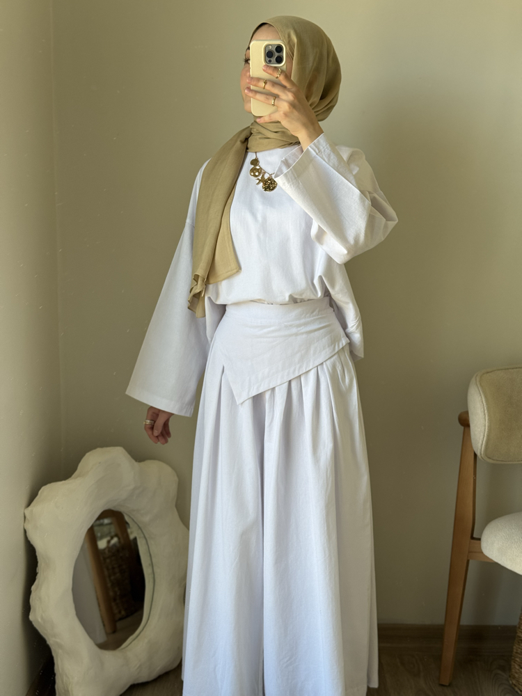 Lale Pantalon takım / beyaz