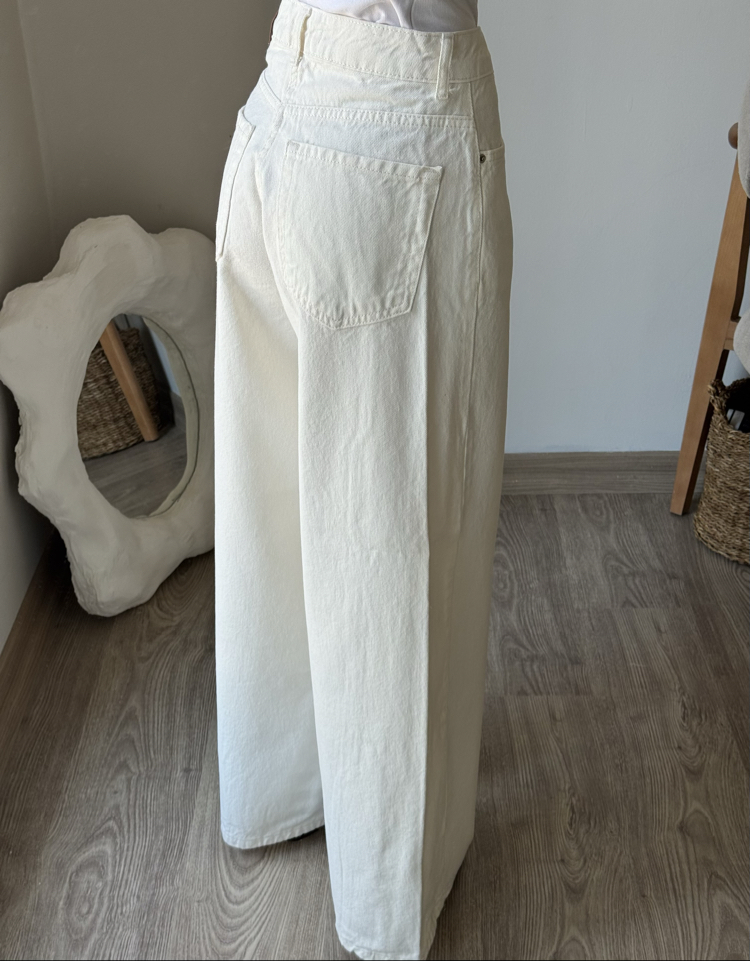 Wide Leg Jean Krem