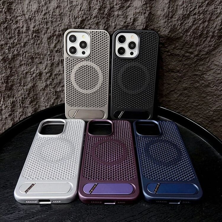 iPhone Standlı Metalik Case