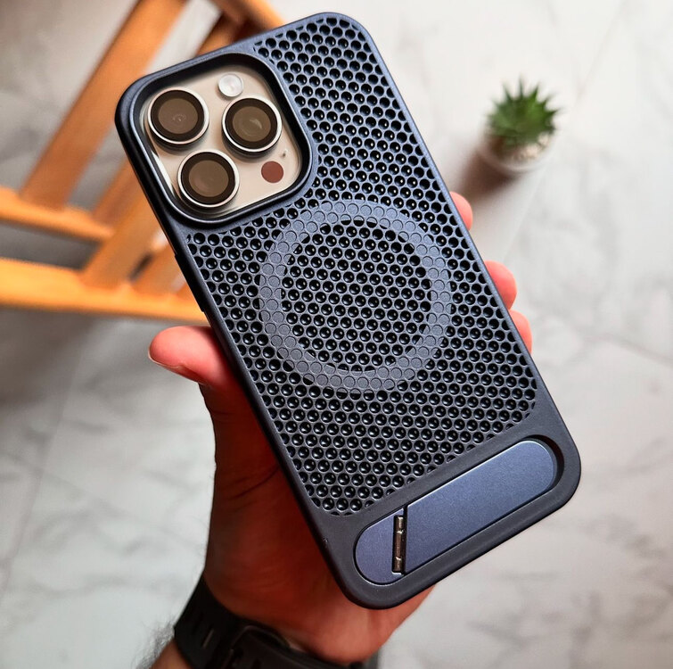 iPhone Standlı Metalik Case