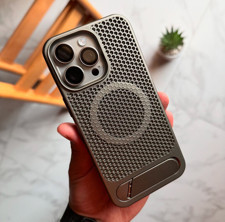 iPhone Standlı Metalik Case