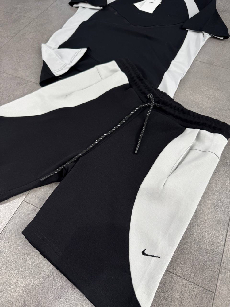 Nike Tech Şort Takım Siyah/Beyaz [NK-006]