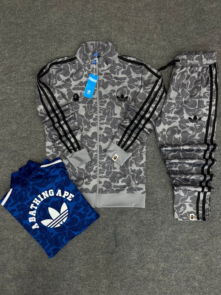 Bape X Adidas Eşofman Takım Gri
