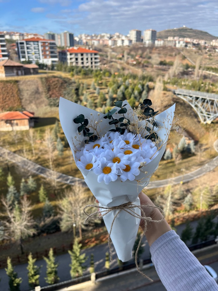Ahenk solmayan papatya buketi 