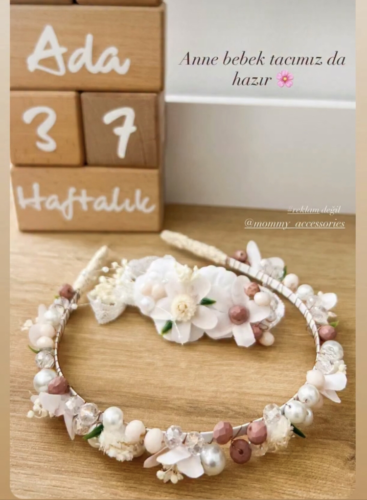 Tek sıra Soft Pembe Anne Tacı