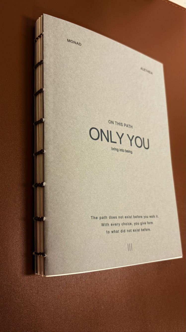 MONAD Aletheia '' Only You '' Defter - El Yapımı A5 - Koptik Dikişli, Çizgili