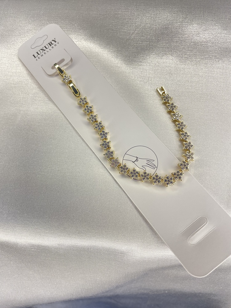 Gold Zirkon Taşlı Yıldız Bileklik