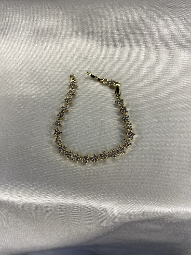 Gold Zirkon Taşlı Yıldız Bileklik