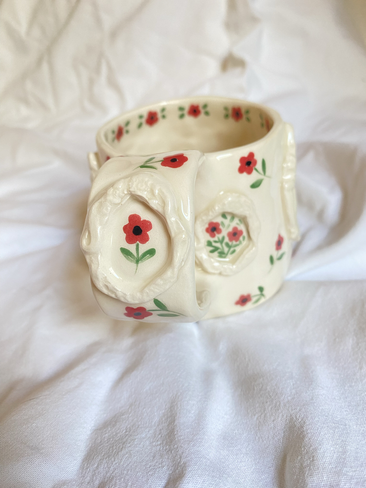 “Vintage romance” handmade mug