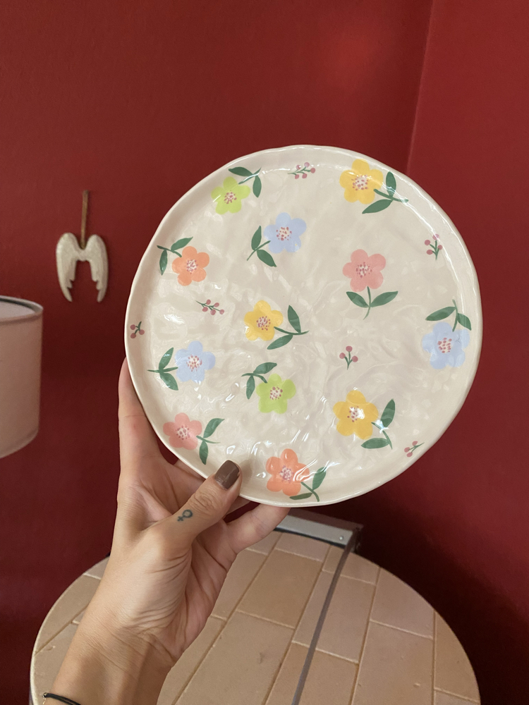 Flower Garden Handmade Ceramic Plate