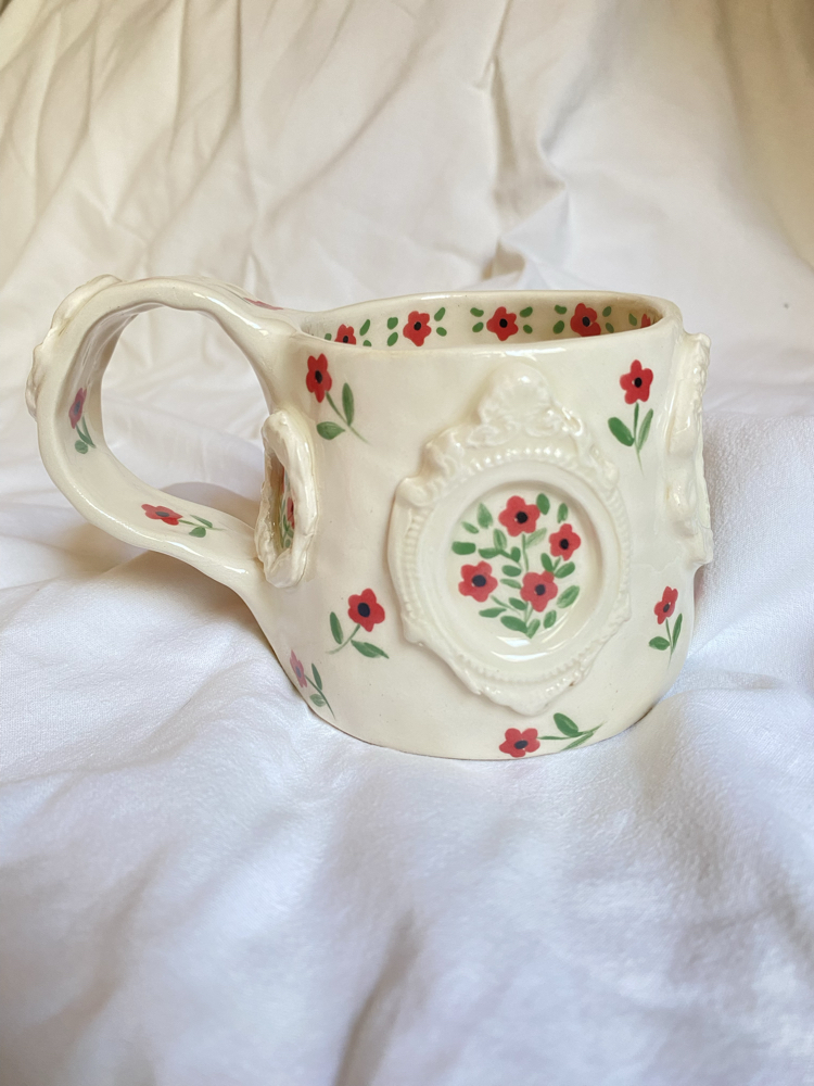 “Vintage romance” handmade mug