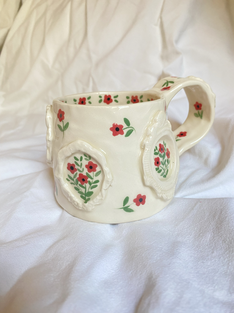 “Vintage romance” handmade mug