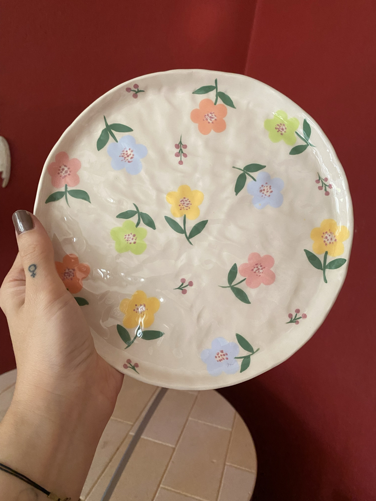 Flower Garden Handmade Ceramic Plate
