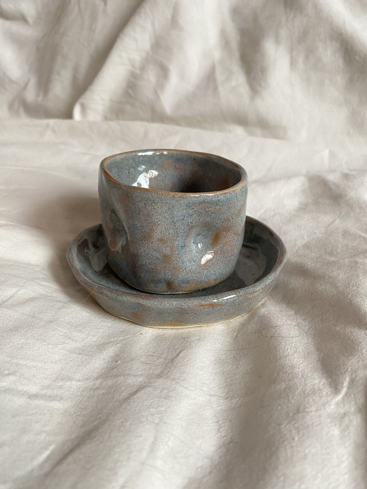 Handmade rustic espresso set