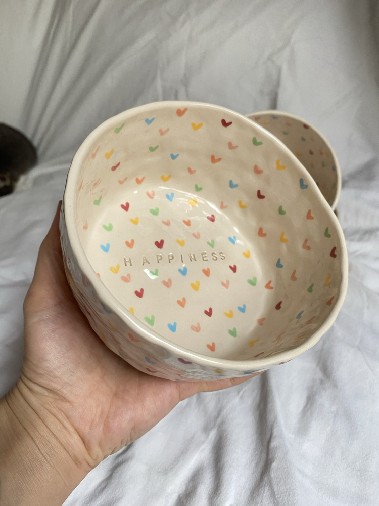 Happiness handmade ceramic bowl