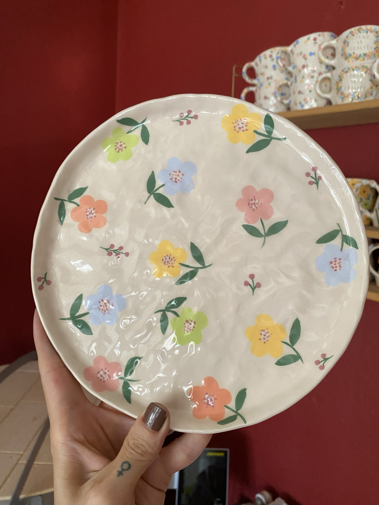 Flower Garden Handmade Ceramic Plate