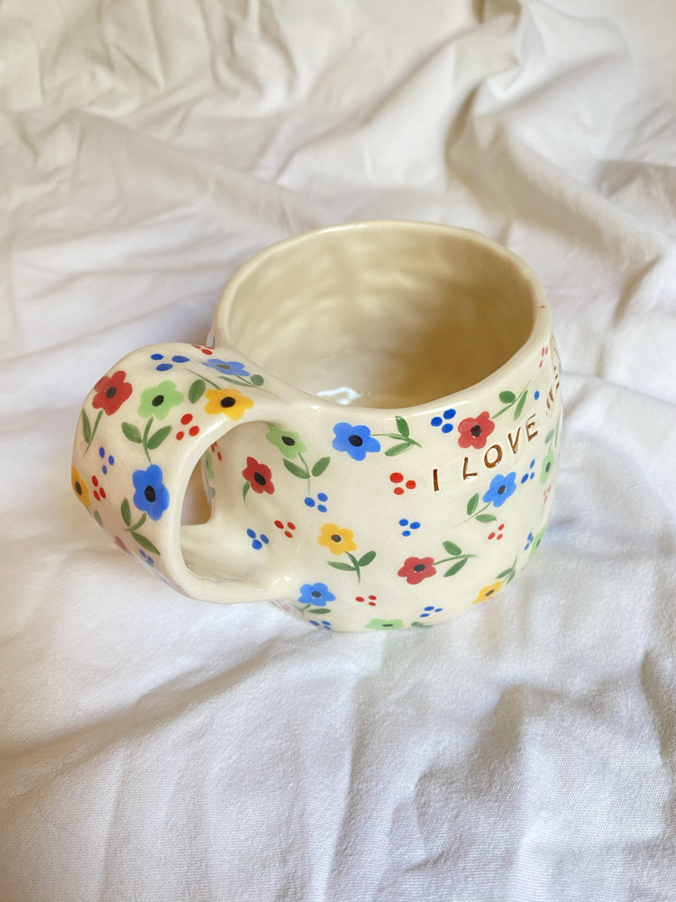 “I LOVE ME” handmade mug