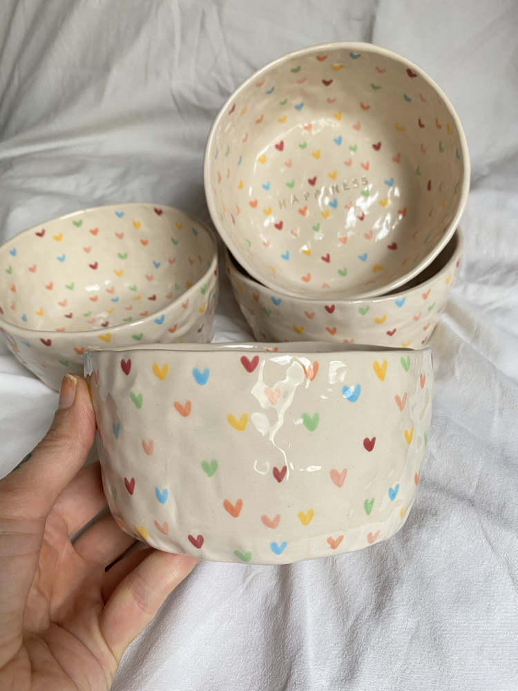 Happiness handmade ceramic bowl