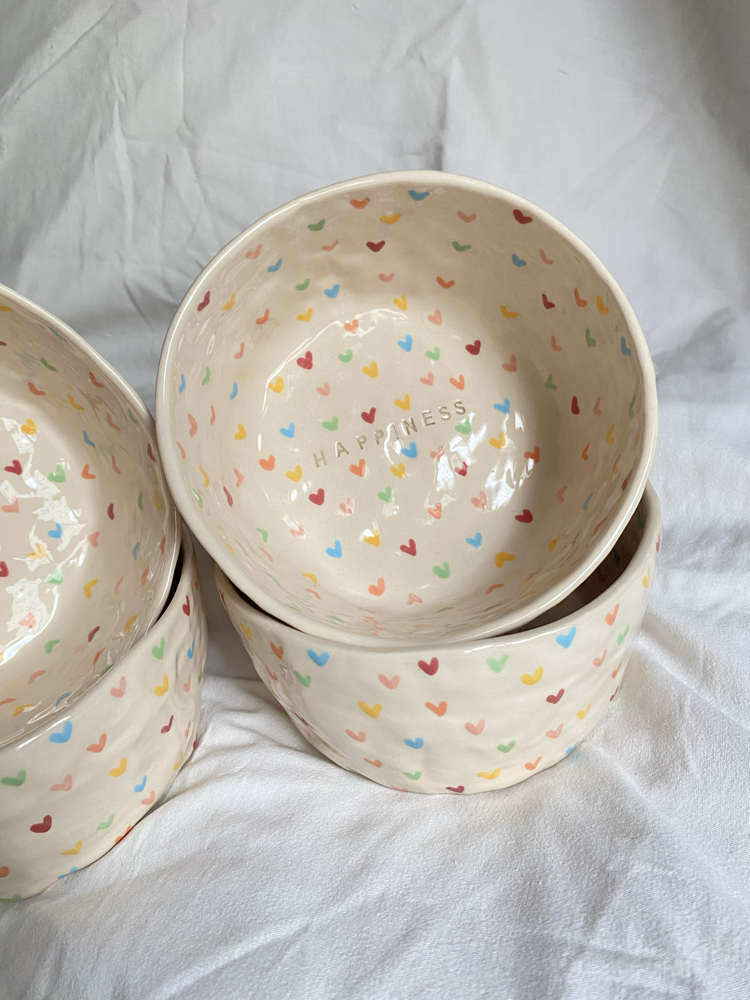 Happiness handmade ceramic bowl