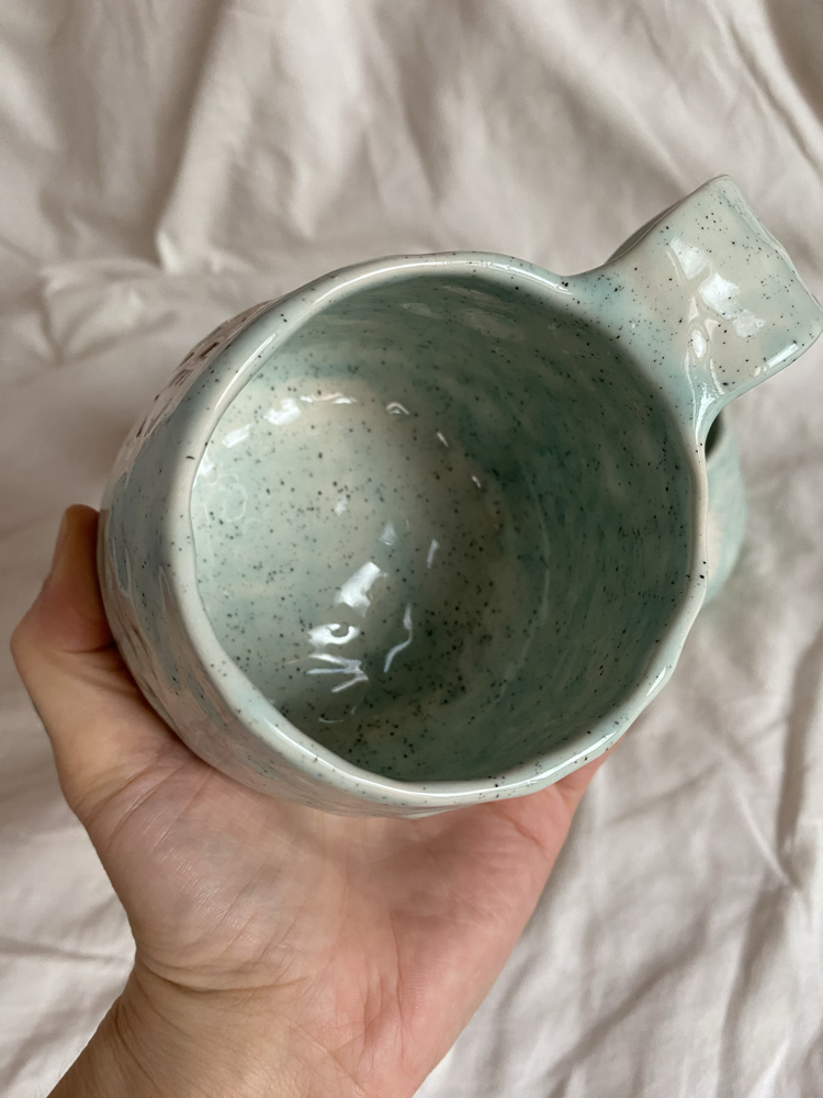 “Maybe coffee is addicted to me?” handmade mug