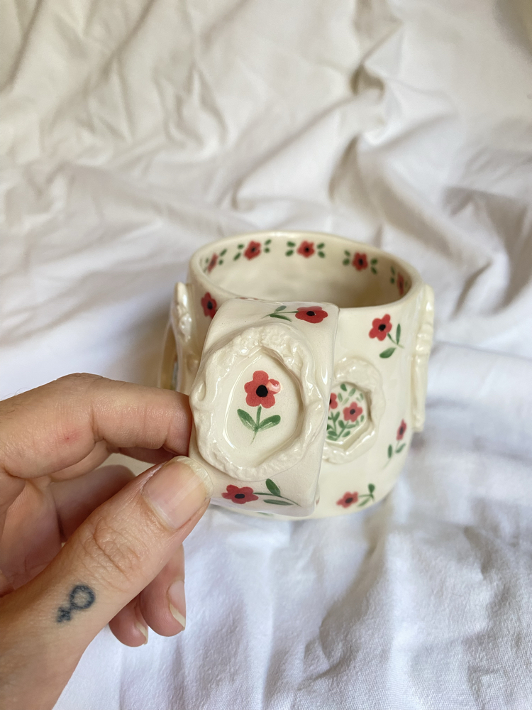 “Vintage romance” handmade mug