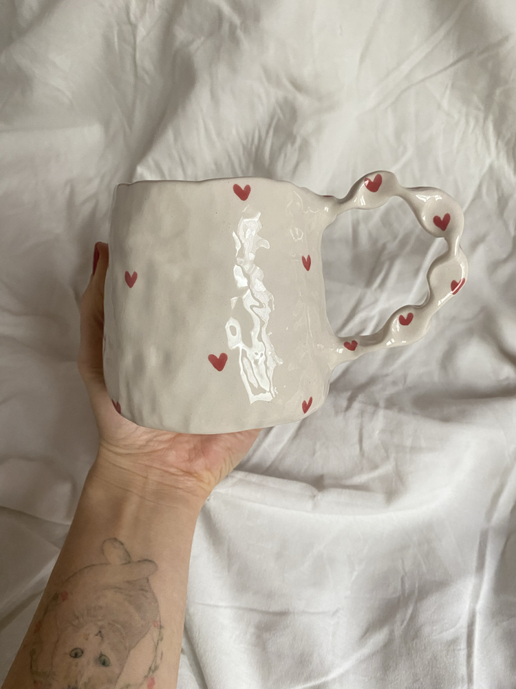 Valentine’s Day “I love you” mug, handmade ceramic mug