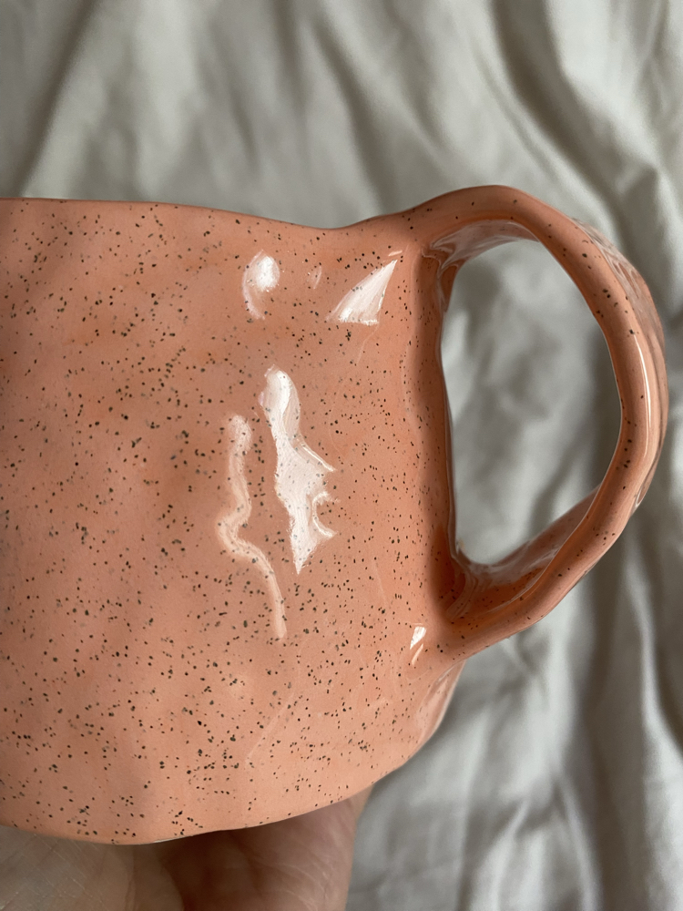“Maybe coffee is addicted to me?” Handmade mug