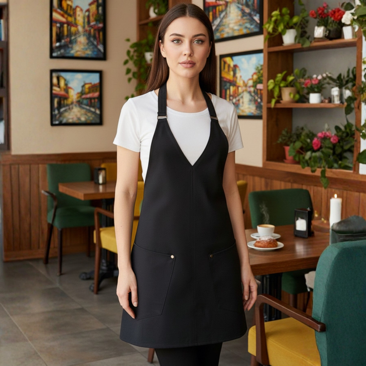 Leke tutmaz Su itici V-yaka Barista Cafe Çiçekçi Şef Bar Önlük