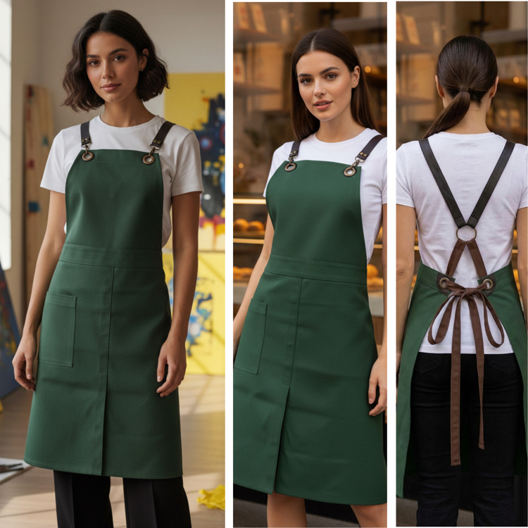 Yırtmaçlı Su itici Cepli Sanatçı Önlüğü Barista Kafe Çiçekçi Ressam 