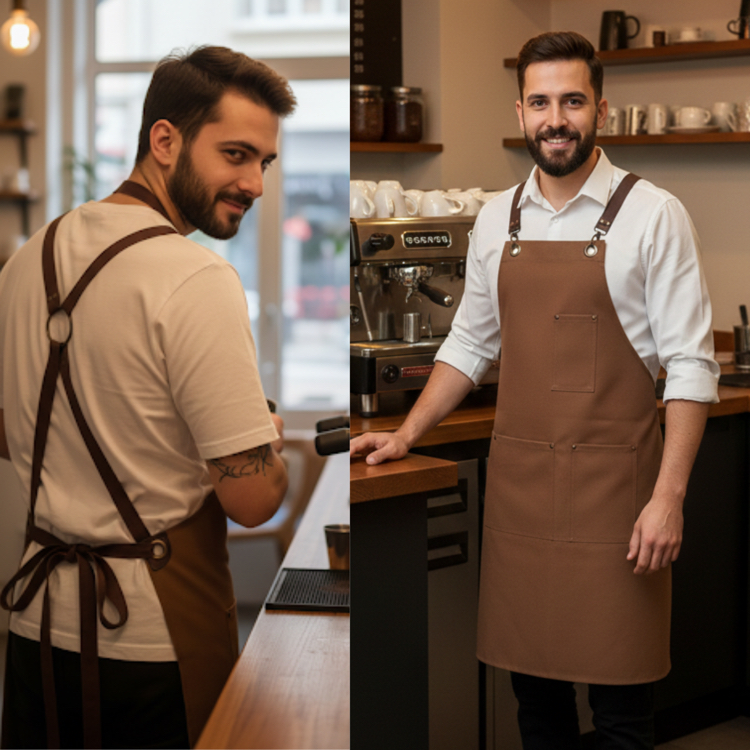 Su itici Leke Tutmaz Üç Cepli Barista Cafe Restoran Servis Bistro Önlük
