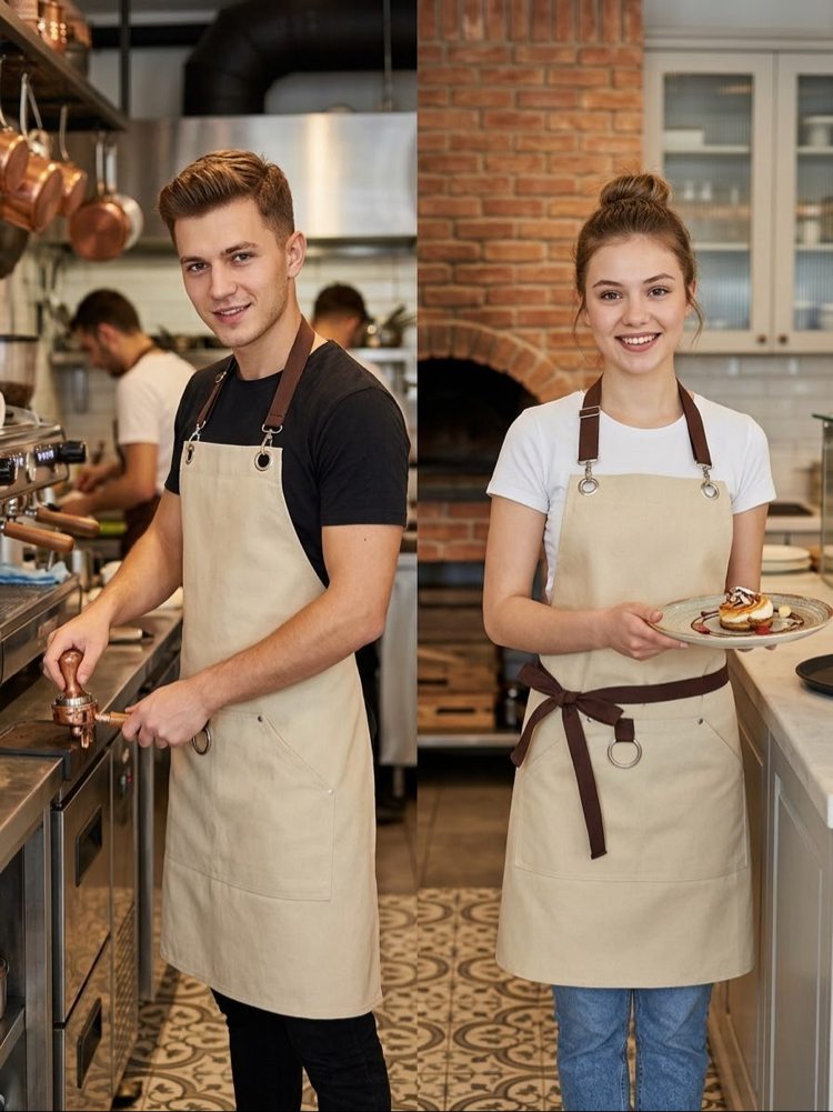 Su itici Leke Tutmaz Üçgen Cepli Cafe Barista Çiçekçi Aşçı Barista Servis Önlük