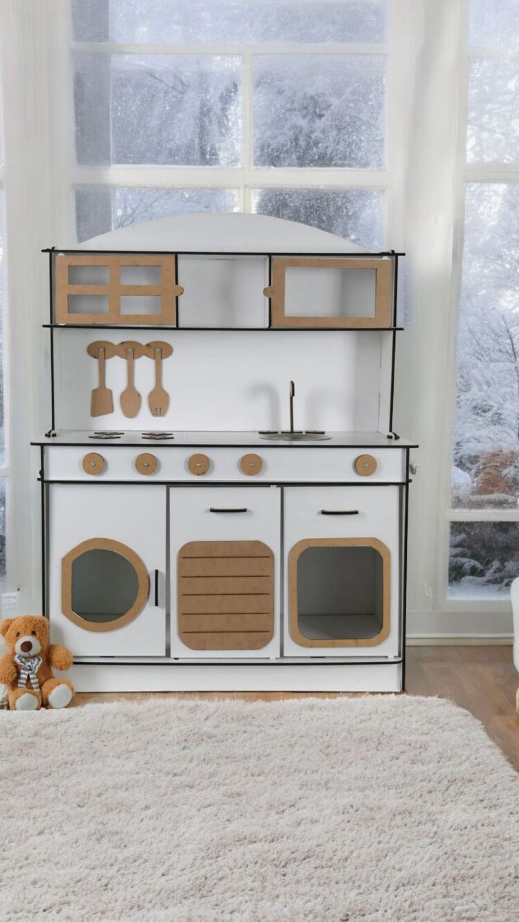 Ahşap oyuncak mutfak- 6 mm. Mdf. Şık ve eğitici tasarım