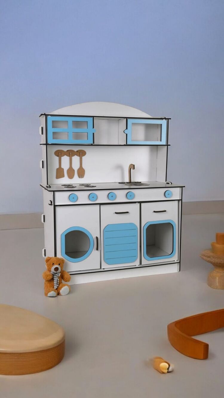 Ahşap Oyuncak Mutfak-6 mm. Mdf. Şık ve Özel Tasarım 