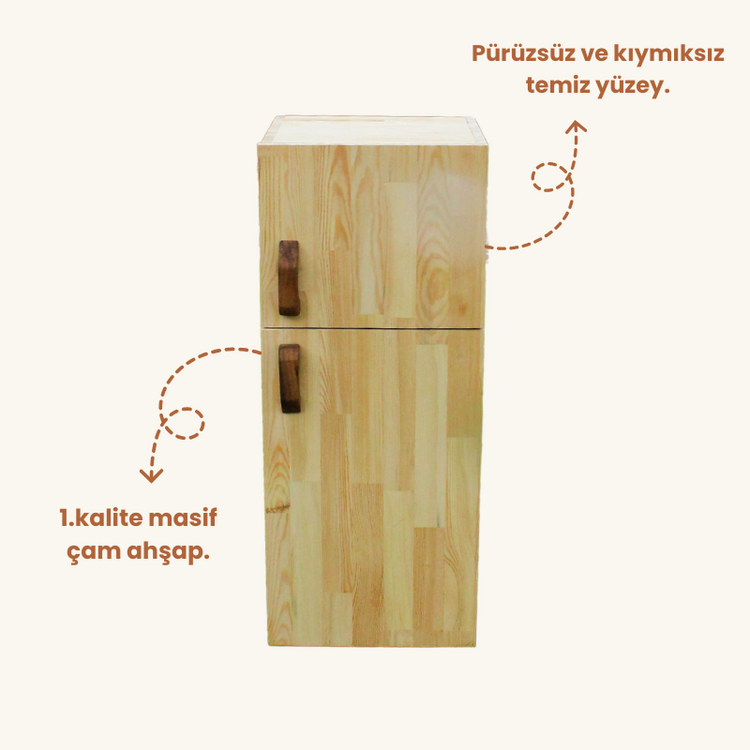Ahşap Oyuncak Buzdolabı (Kargo Bedava)