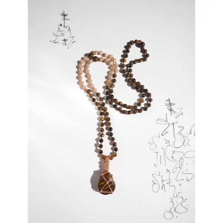 GOLDEN EYE MALA - Doğal Taşlı Meditasyon Tespihi