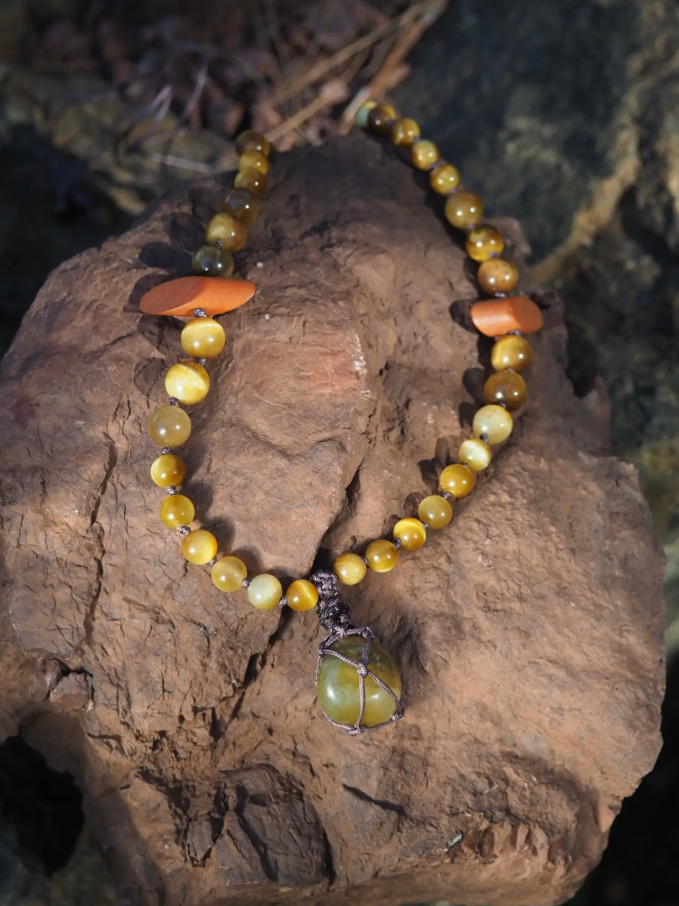 KAPLANGÖZÜ MALA - Doğal Taşlı Meditasyon Tespihi