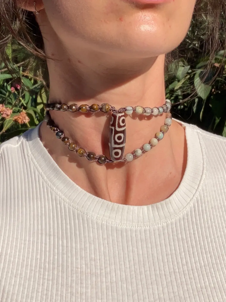 TİBET AKİK SERİSİ CHOKER NO III - Doğal Taşlı Kolye