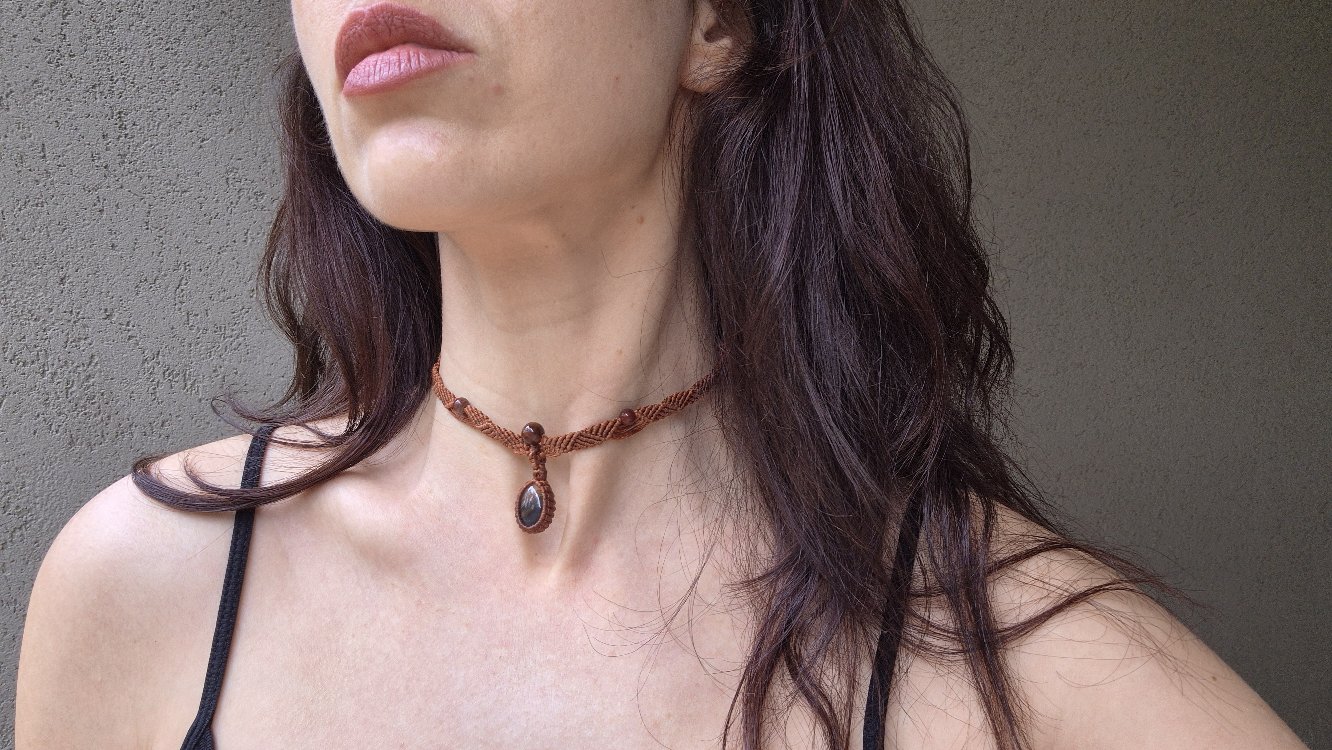 KIZIL SERİSİ AKİK CHOKER - Doğal Taşlı Kolye