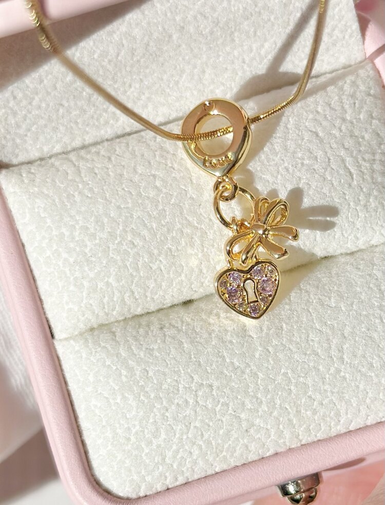 Çelik locket heart charm kolye
