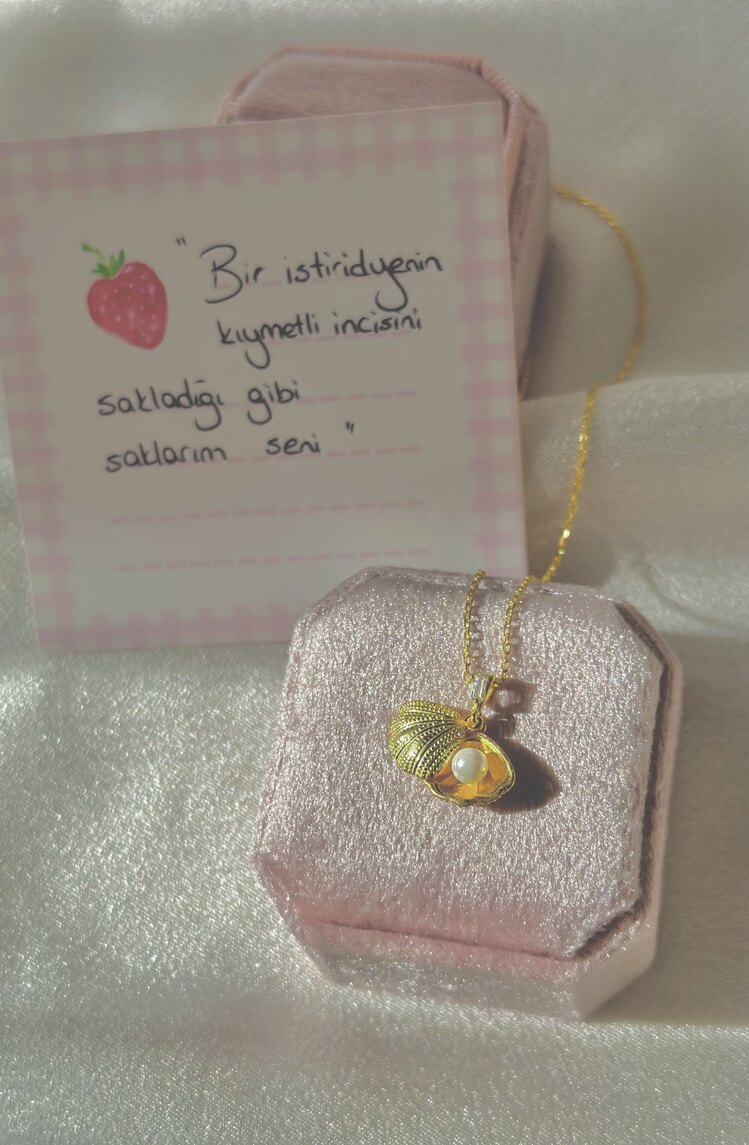 925 ayar gümüş oyster kolye