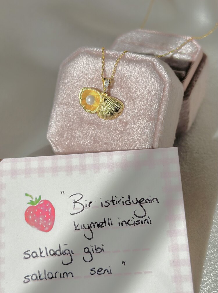 925 ayar gümüş oyster kolye