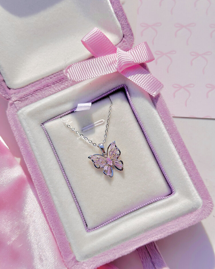 Çelik shiny pink kolye