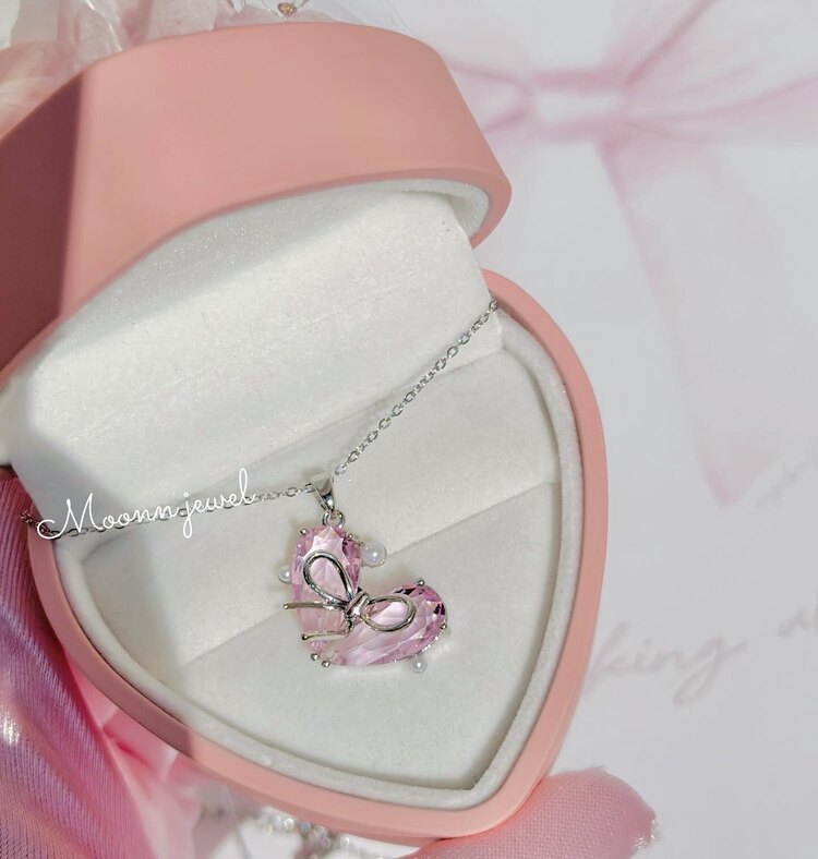 Çelik pearly ribbon kolye